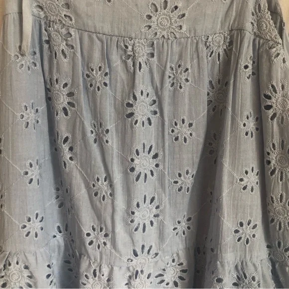 NWOT Talulah Bring Me Flowers Blue Eyelet Tiered Mini Dress Size M - Picture 6 of 11